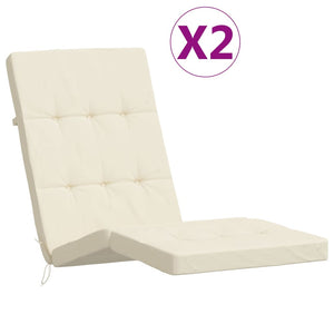 vidaXL Coussins de chaise longue 2 pcs Crème Tissu Oxford