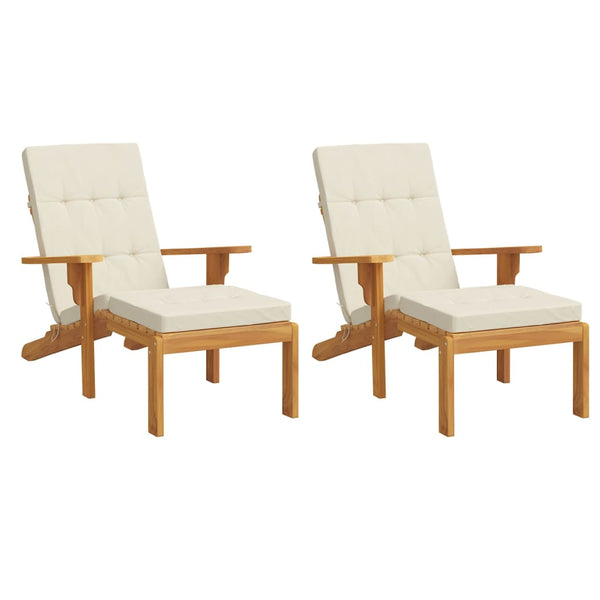 vidaXL Coussins de chaise longue 2 pcs Crème Tissu Oxford