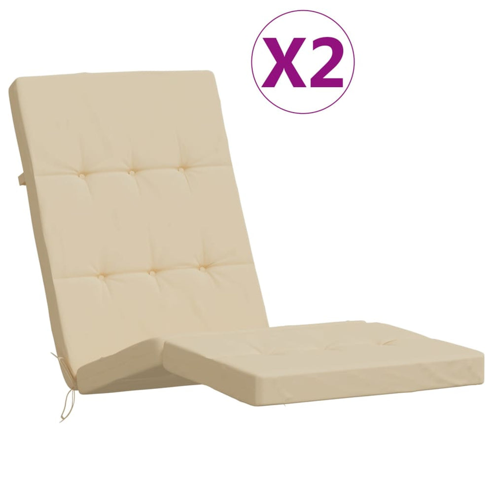Liegestuhlauflagen 2er Set Beige Oxford