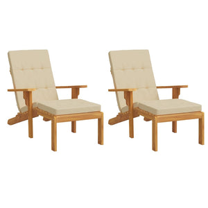 Liegestuhlauflagen 2er Set Beige Oxford