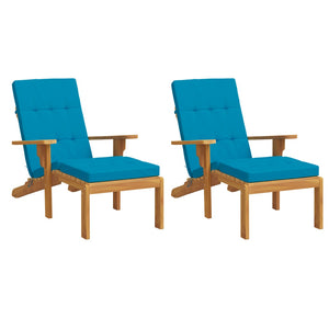 Liegestuhlauflagen Hellblau Oxford-Gewebe 2er Set