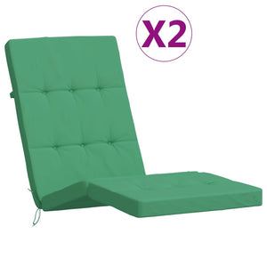 vidaXL Coussins pour chaise longue 2 pcs Vert Tissu Oxford