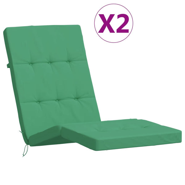 vidaXL Coussins pour chaise longue 2 pcs Vert Tissu Oxford