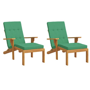 vidaXL Coussins pour chaise longue 2 pcs Vert Tissu Oxford