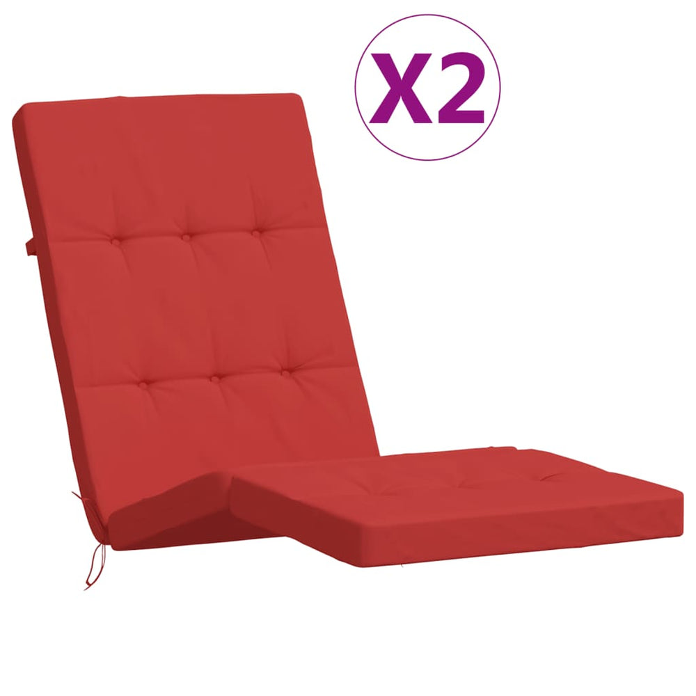 Liegestuhlauflagen 2er Set Rot Oxford