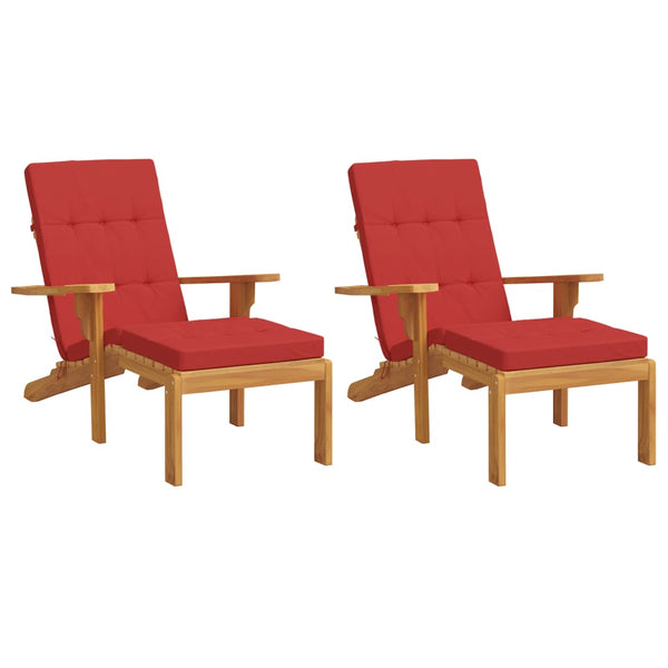 Liegestuhlauflagen 2er Set Rot Oxford