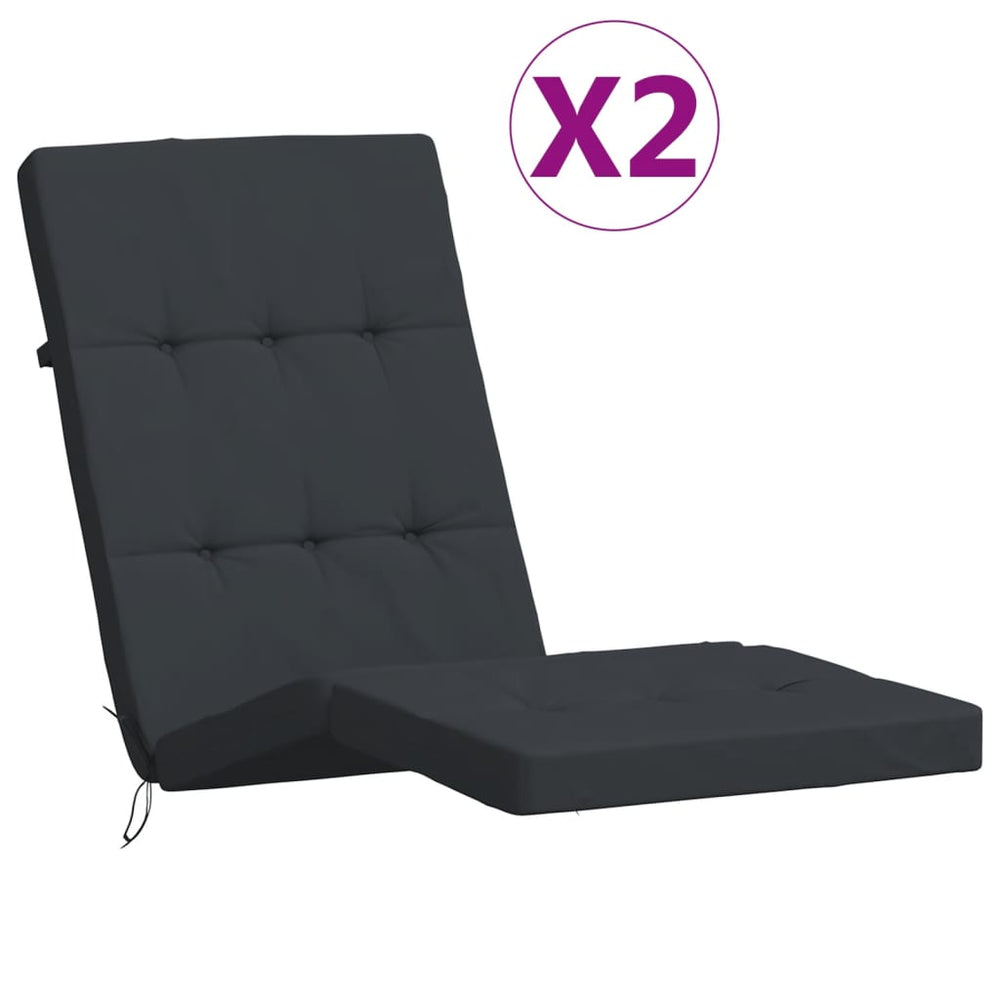 Liegestuhlauflagen 2er Set Schwarz