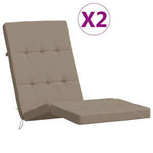 Liegestuhlauflagen 2er Set Taupe Oxford