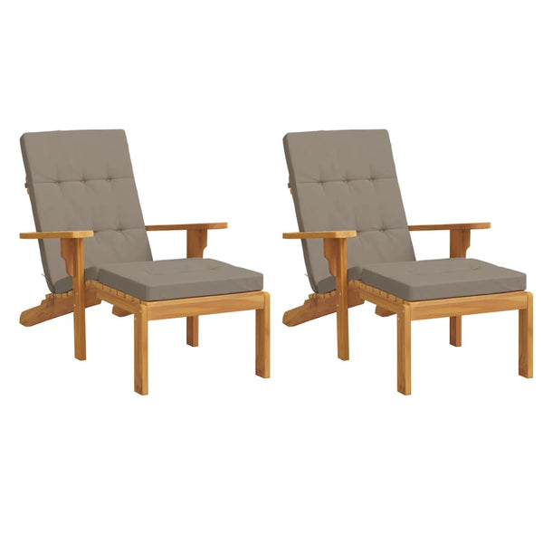 Liegestuhlauflagen 2er Set Taupe Oxford