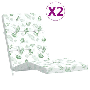 vidaXL Coussins de chaise longue 2 pcs Tissu Oxford motif feuille