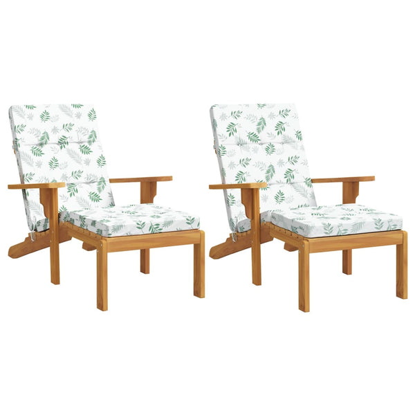 vidaXL Coussins de chaise longue 2 pcs Tissu Oxford motif feuille