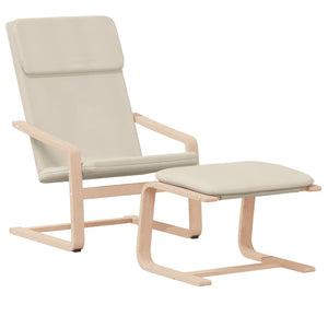 Relaxsessel mit Hocker Creme Stoff