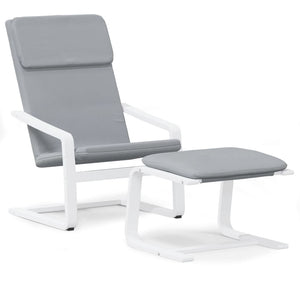 vidaXL Recliner with Footrest Light Grey Fabric