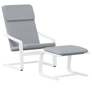vidaXL Recliner with Footrest Light Grey Fabric