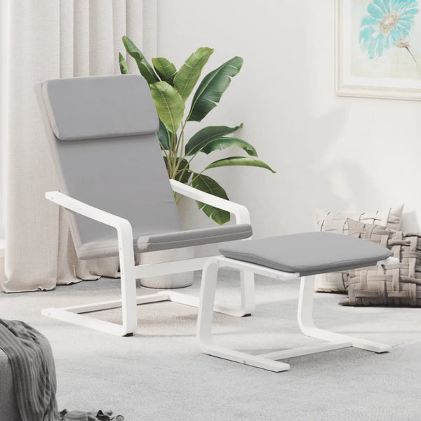 vidaXL Recliner with Footrest Light Grey Fabric