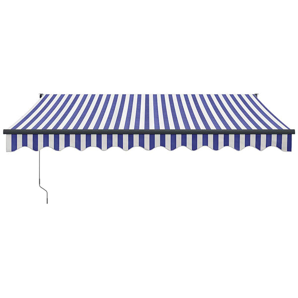 Markise Einziehbar Blau und Weiß 3x2,5 m Stoff und Aluminium