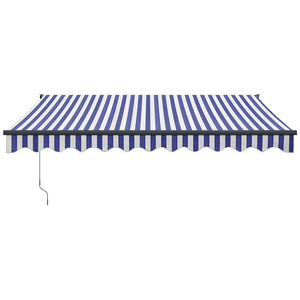 Markise Einziehbar Blau und Weiß 3,5x2,5 m Stoff und Aluminium