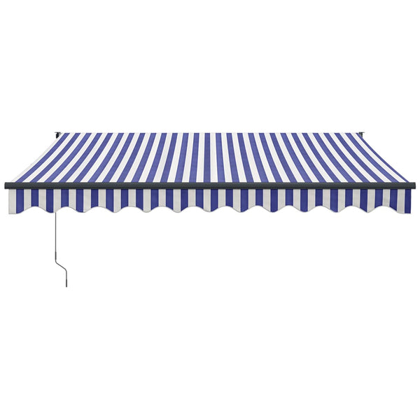 Markise Einziehbar Blau und Weiß 3,5x2,5 m Stoff und Aluminium