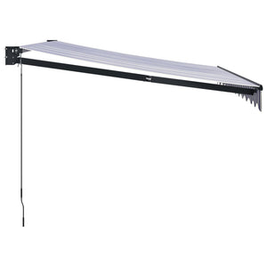 Markise Einziehbar Blau und Weiß 3,5x2,5 m Stoff und Aluminium