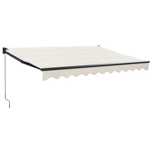 Markise Einziehbar Creme 3,5x2,5 m Stoff und Aluminium