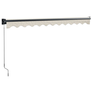 Markise Einziehbar Creme 3,5x2,5 m Stoff und Aluminium