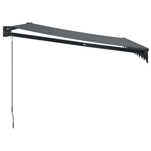 Markise Einziehbar Anthrazit 3,5x2,5 m Stoff und Aluminium