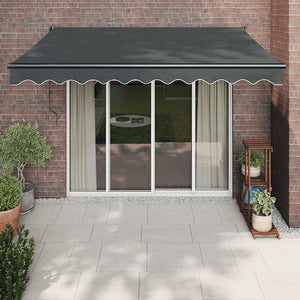 Markise Einziehbar Anthrazit 3,5x2,5 m Stoff und Aluminium