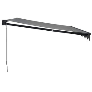 Markise Einziehbar Anthrazit 4x3 m Stoff und Aluminium