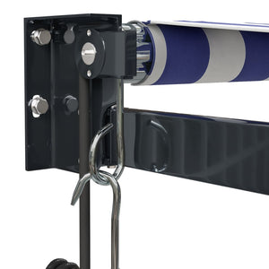 Elektrische Markise mit Kurbel Blau und Weiß 3x2,5 m