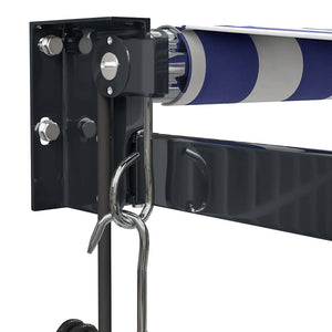 Elektrische Markise mit Kurbel Blau und Weiß 4x3 m