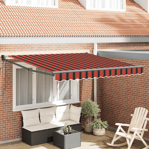 Elektrische Markise mit Kurbel Orange und Braun 3x2,5 m