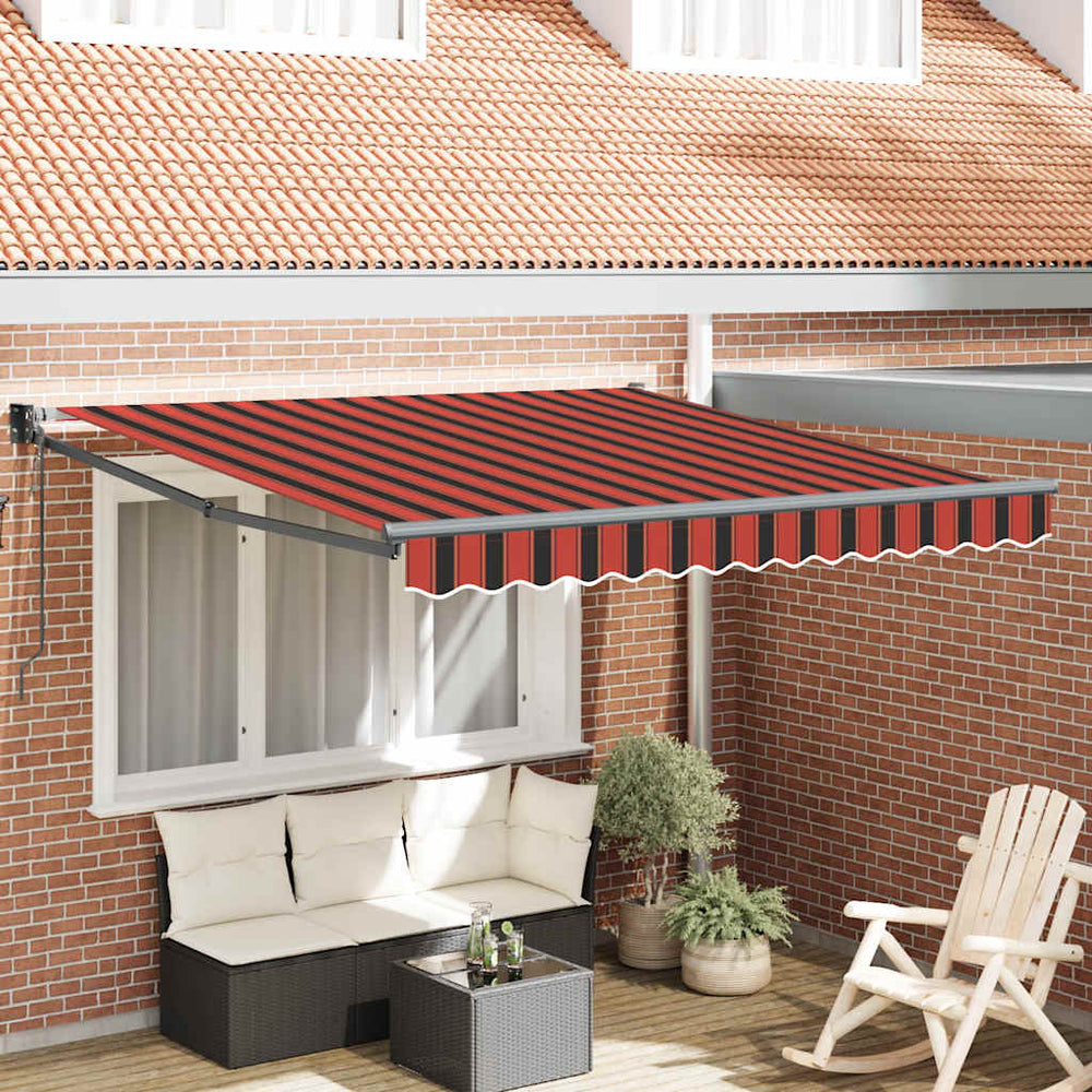 Elektrische Markise mit Kurbel Orange und Braun 3,5x2,5 m