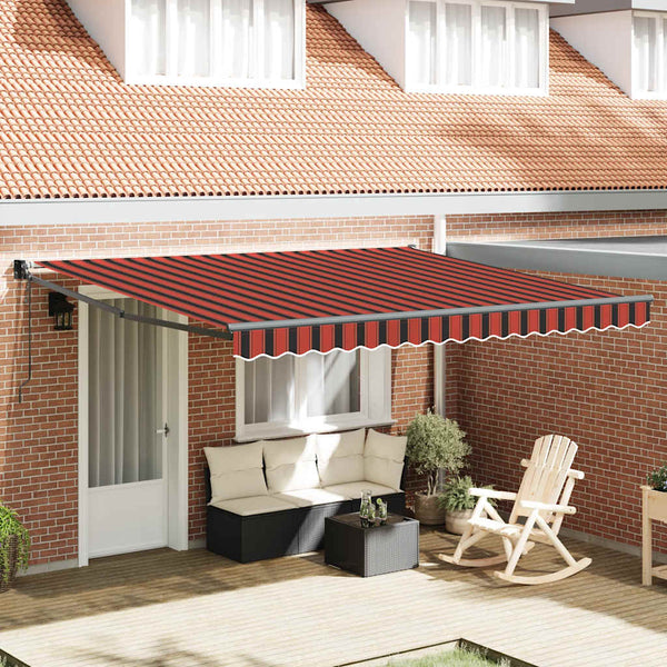 Elektrische Markise mit Kurbel Orange und Braun 4x3 m