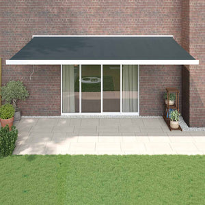 Markise Einziehbar Anthrazit 5x3 m Stoff und Aluminium
