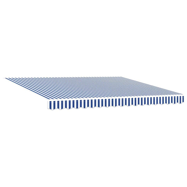 Markise Einziehbar Blau und Weiß 4x3 m Stoff und Aluminium