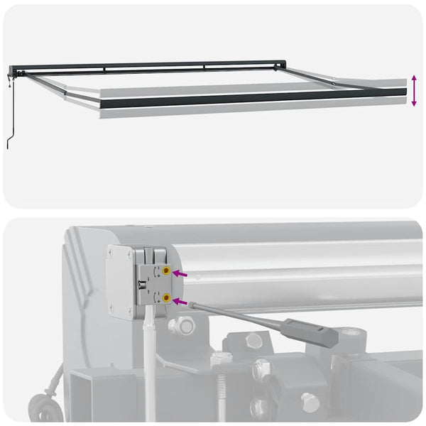 Markise Einziehbar Creme 4x3 m Stoff und Aluminium