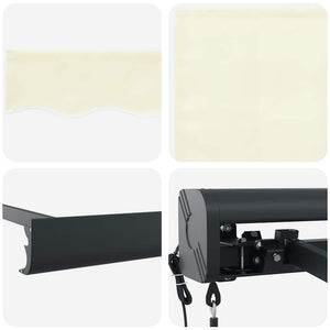 Markise Einziehbar Creme 4x3 m Stoff und Aluminium