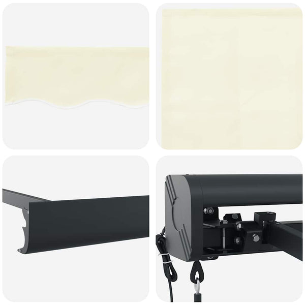 Markise Einziehbar Creme 4x3 m Stoff und Aluminium