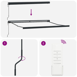 Markise Einziehbar Gelb und Weiß 3x2,5 m Stoff und Aluminium