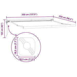 Markise Einziehbar Gelb und Weiß 3,5x2,5 m Stoff und Aluminium