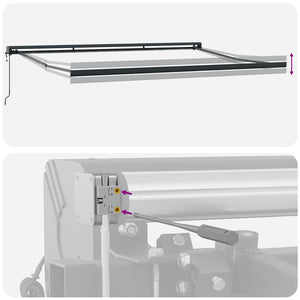 Markise Einziehbar Gelb und Weiß 4,5x3 m Stoff und Aluminium