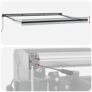 Markise Einziehbar Gelb und Weiß 5x3 m Stoff und Aluminium
