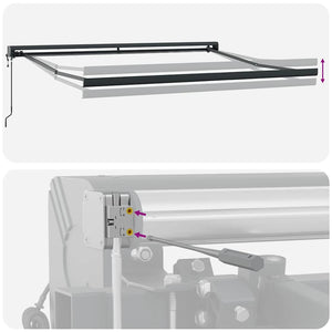 Markise Einziehbar Orange und Braun 3x2,5 m Stoff und Aluminium