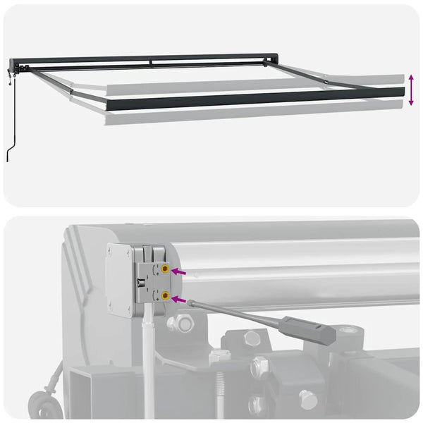 Markise Einziehbar Orange und Braun 3x2,5 m Stoff und Aluminium