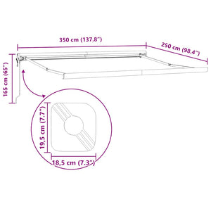 Markise Einziehbar Orange und Braun 3,5x2,5 m Stoff & Aluminium