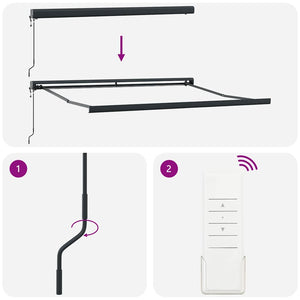 Markise Einziehbar Orange und Braun 3,5x2,5 m Stoff & Aluminium