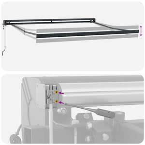 Markise Einziehbar Orange und Braun 3,5x2,5 m Stoff & Aluminium