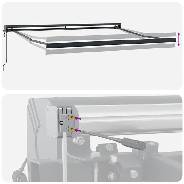 Markise Einziehbar Orange und Braun 3,5x2,5 m Stoff & Aluminium