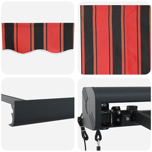 Markise Einziehbar Orange und Braun 4x3 m Stoff & Aluminium