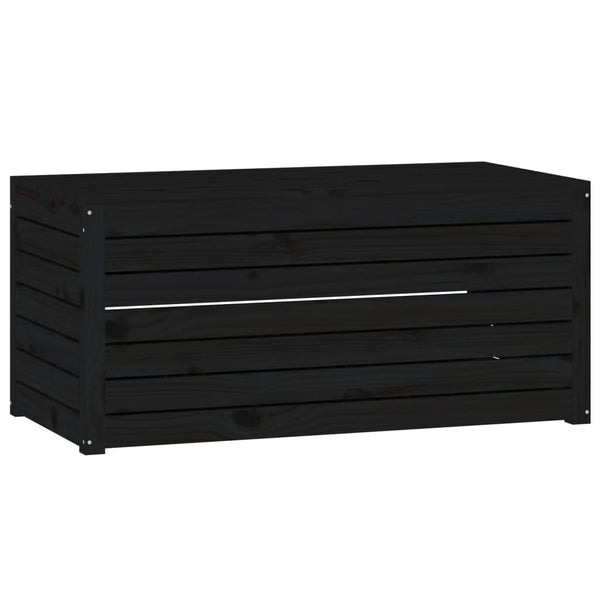 4-tlg. Gartenbox-Set Schwarz Massivholz Kiefer